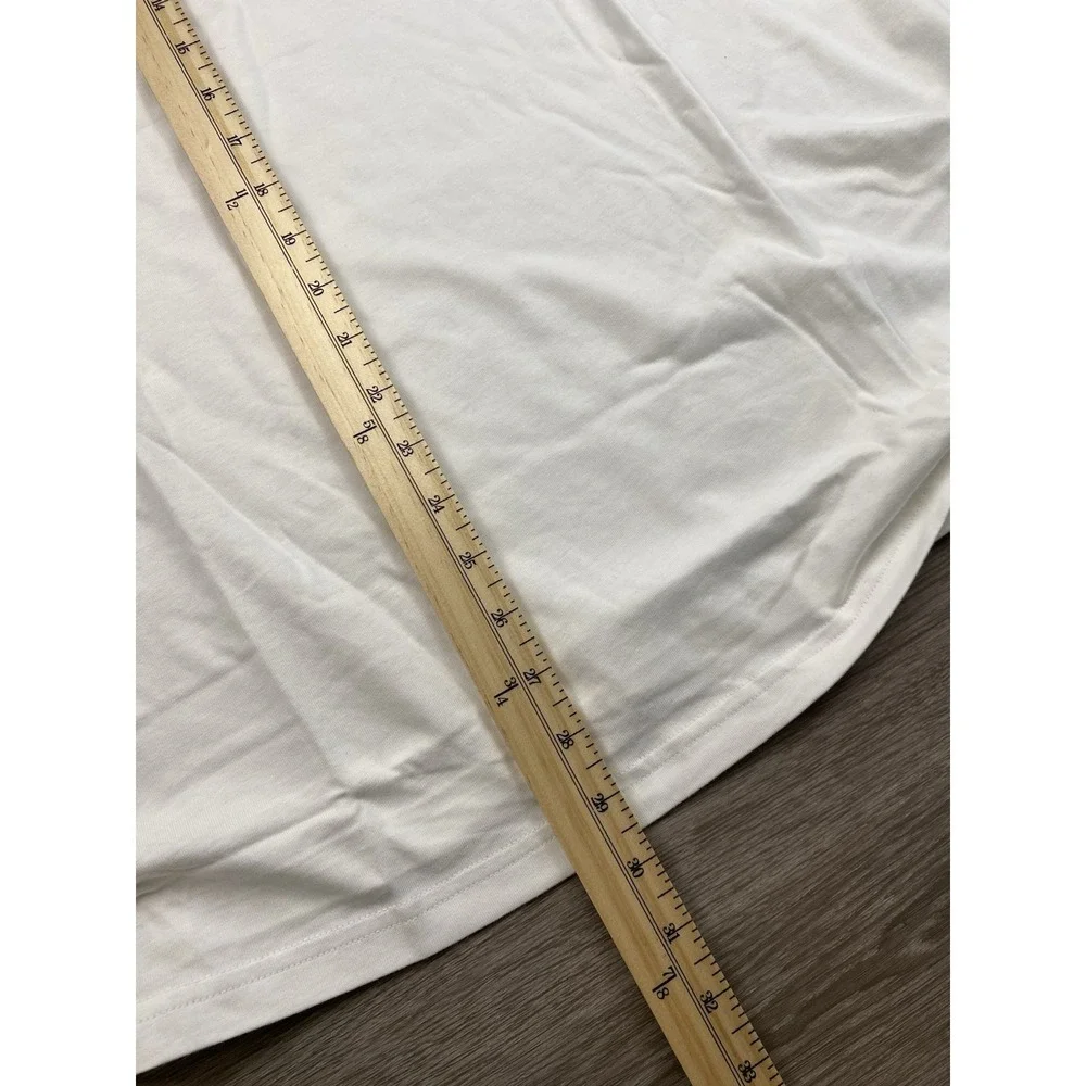 Adidas Women's Short Sleeve Holiday Logo T Shirt White Size 4X New - Picture 9 of 9